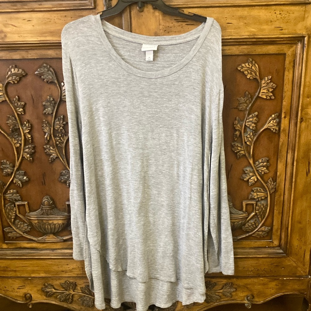 Ava & Viv Gray Relaxed Tunic with Oversized Fit capsule minimalist 1X